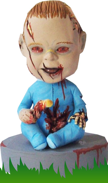 Zombie baby bobblehead