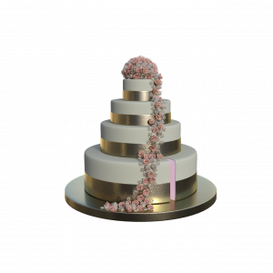 golden wedding cake