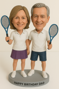 mixed doubles tennis bobblehead