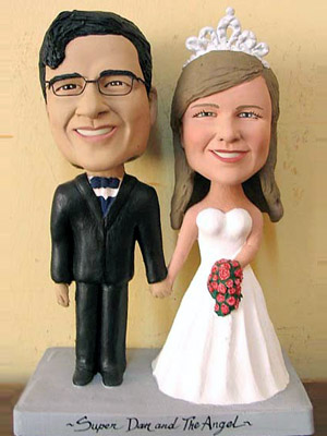 wedding cake custom bobblehead toppers