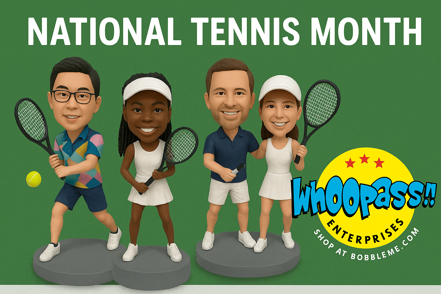 national tennis month bobblehead